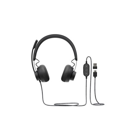 Logitech pack personal de colaboracion con video webcam c925e fullhd 1080p + auriculares  uc zone wired - color negro