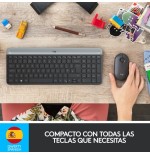 Teclado español + ratón logitech mk470 usb qwerty grafito 920-009198