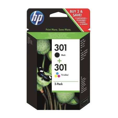 Tinta original hp 301 multipack negro tricolor n9j72ae