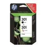 Tinta original hp 301 multipack negro tricolor n9j72ae
