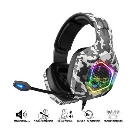 Auriculares gaming con micrófono spirit of gamer elite-h50 jack 3.5 camuflaje ártico