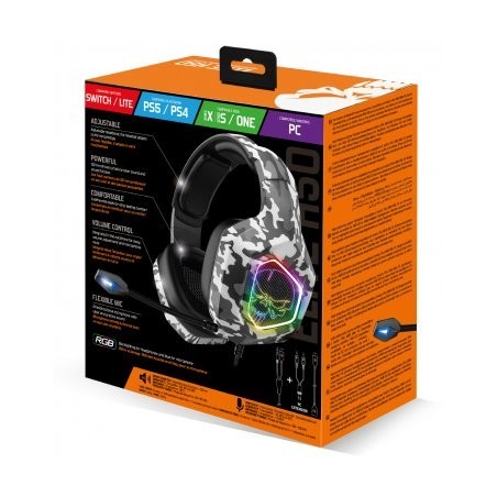 Auriculares gaming con micrófono spirit of gamer elite-h50 jack 3.5 camuflaje ártico