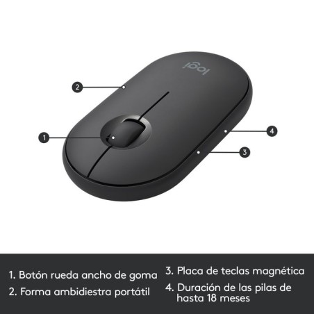 Teclado español + ratón logitech mk470 usb qwerty grafito 920-009198