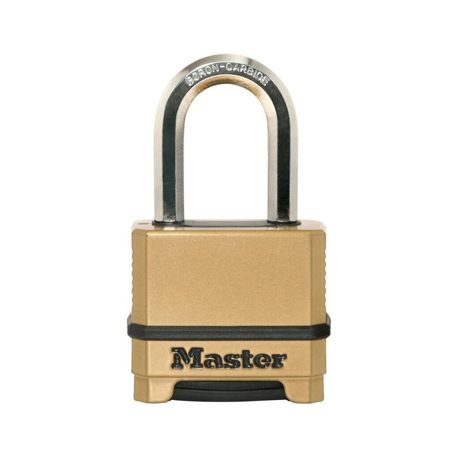 Master lock 56mm wide excell zinc body padlock with 38mm long shackle, set-your-own combination