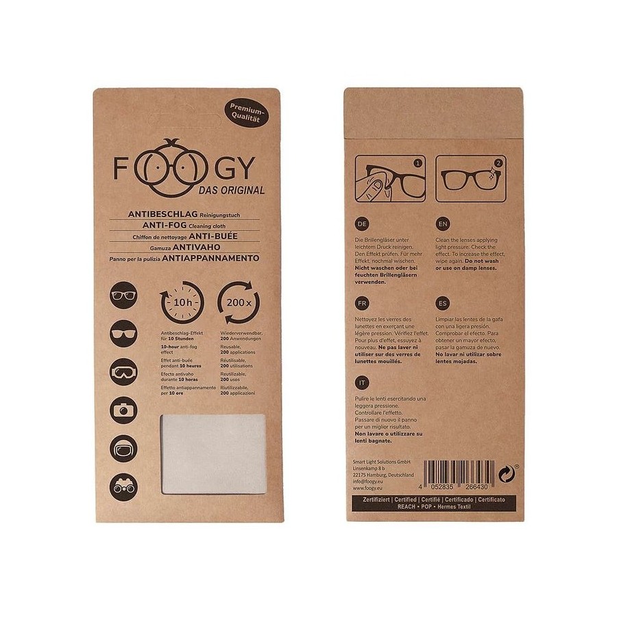 Toallita foogy antivaho para gafas