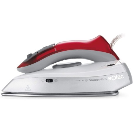 Plancha de vapor solac viaggio pro 1100w golpe de vapor 45g/min vapor vertical suela acero inoxidable incluye vaso