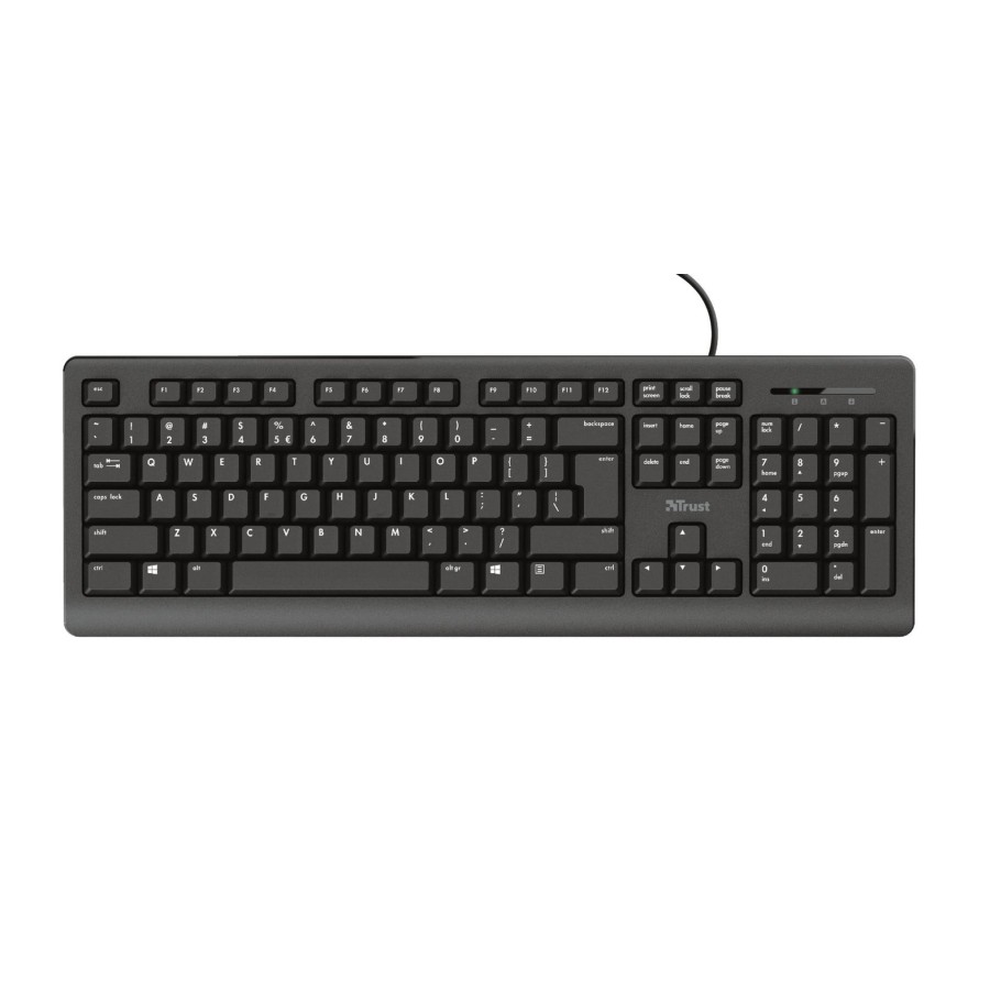 Teclado español trust primo usb teclas silenciosas negro 23883