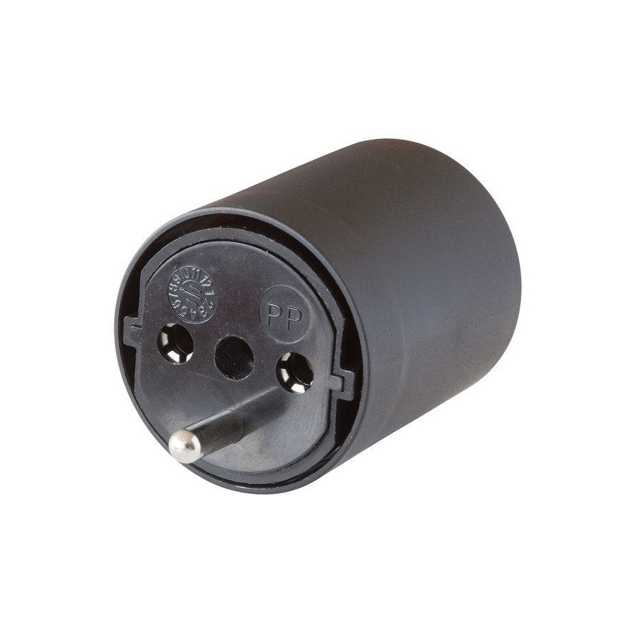 Adaptador fix de a ch negro 230v 3 pines t12 a schuko