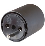 Adaptador fix de a ch negro 230v 3 pines t12 a schuko