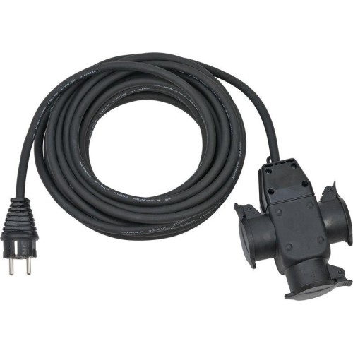 Brennenstuhl 1167810301 base múltiple 10 m 3 salidas ac exterior negro