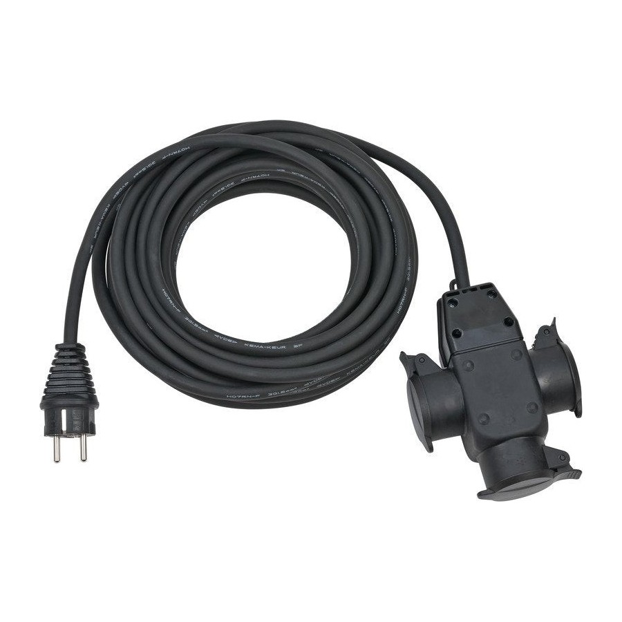 Brennenstuhl 1167810301 base múltiple 10 m 3 salidas ac exterior negro