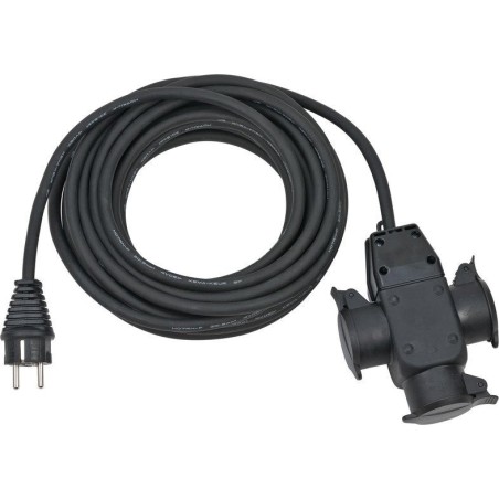 Brennenstuhl 1167810301 base múltiple 10 m 3 salidas ac exterior negro