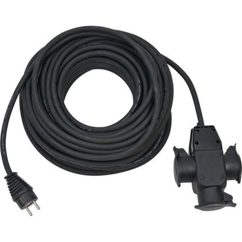 Brennenstuhl 1167820301 alargo 25m 3 salidas ac exterior negro