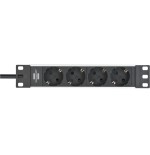 Brennenstuhl regleta rack alu-line 10" 4 vías 2m  1390007004