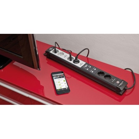 Brennenstuhl connect premium-line base múltiple 3 m 6 salidas ac interior negro, blanco