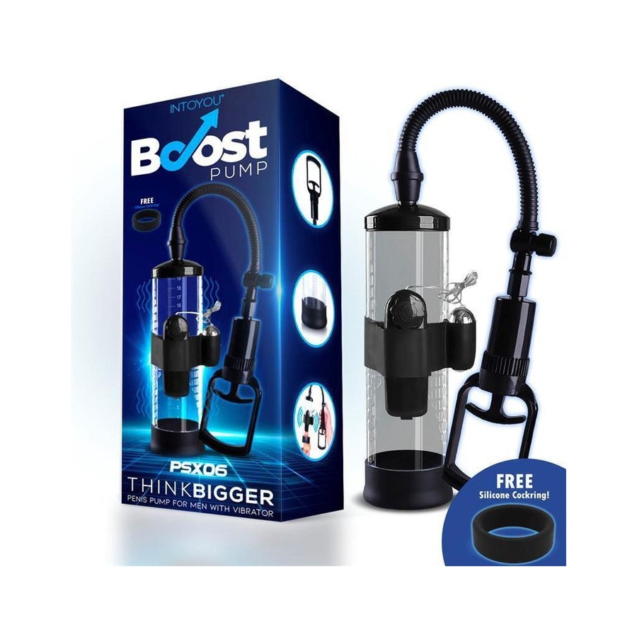 Bomba manual para el pene con accesorio de vibración psx06