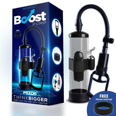 Bomba manual para el pene con accesorio de vibración psx06