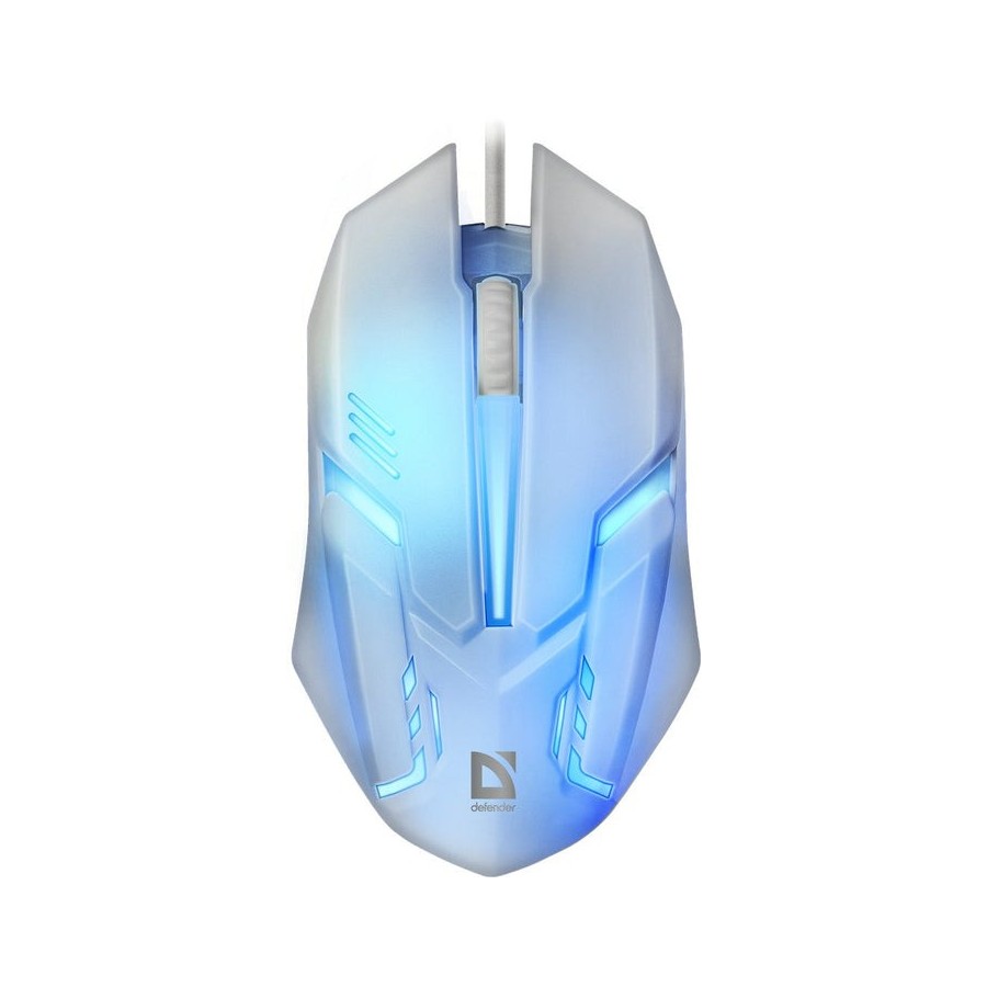Raton gaming defender cyber mb-560l blanco 7-colores luz de fondo