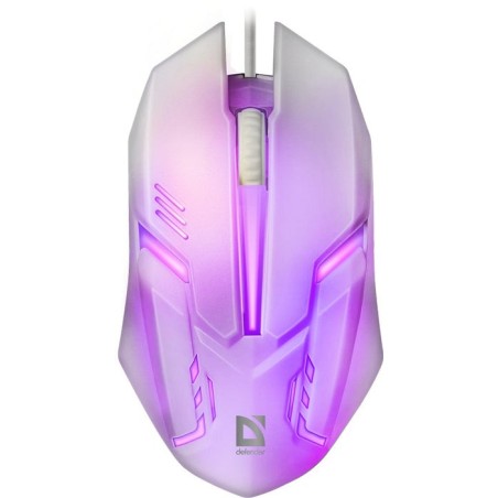 Raton gaming defender cyber mb-560l blanco 7-colores luz de fondo