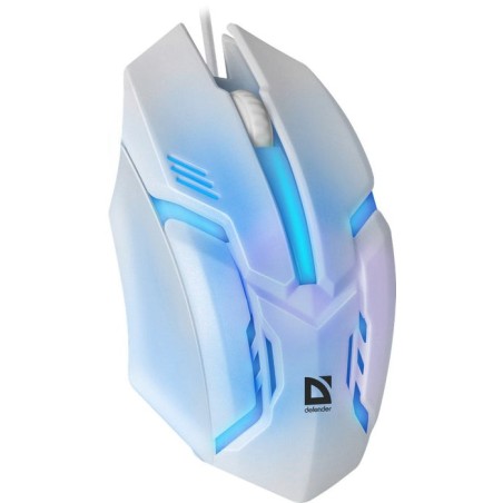 Raton gaming defender cyber mb-560l blanco 7-colores luz de fondo