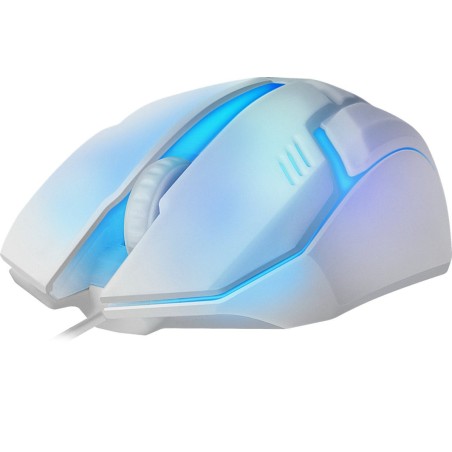 Raton gaming defender cyber mb-560l blanco 7-colores luz de fondo
