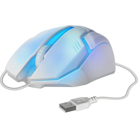 Raton gaming defender cyber mb-560l blanco 7-colores luz de fondo