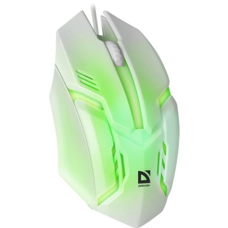Raton gaming defender cyber mb-560l blanco 7-colores luz de fondo
