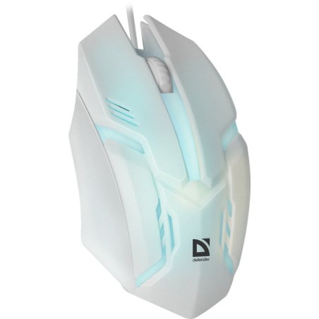 Raton gaming defender cyber mb-560l blanco 7-colores luz de fondo