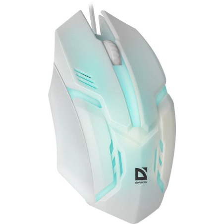 Raton gaming defender cyber mb-560l blanco 7-colores luz de fondo