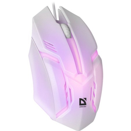 Raton gaming defender cyber mb-560l blanco 7-colores luz de fondo