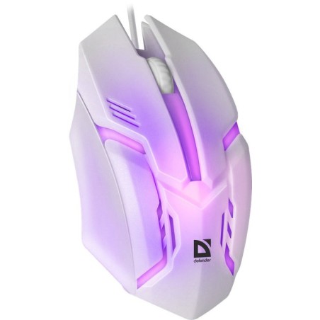 Raton gaming defender cyber mb-560l blanco 7-colores luz de fondo