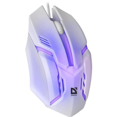 Raton gaming defender cyber mb-560l blanco 7-colores luz de fondo