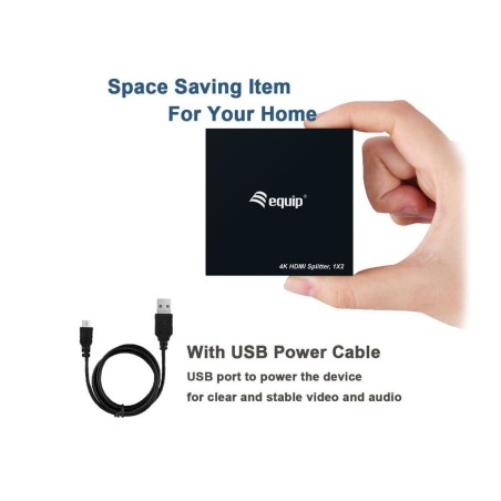 Equip hdmi splitter 1.4 2 port ultra slim 4k/30hz