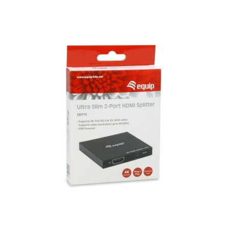 Equip hdmi splitter 1.4 2 port ultra slim 4k/30hz