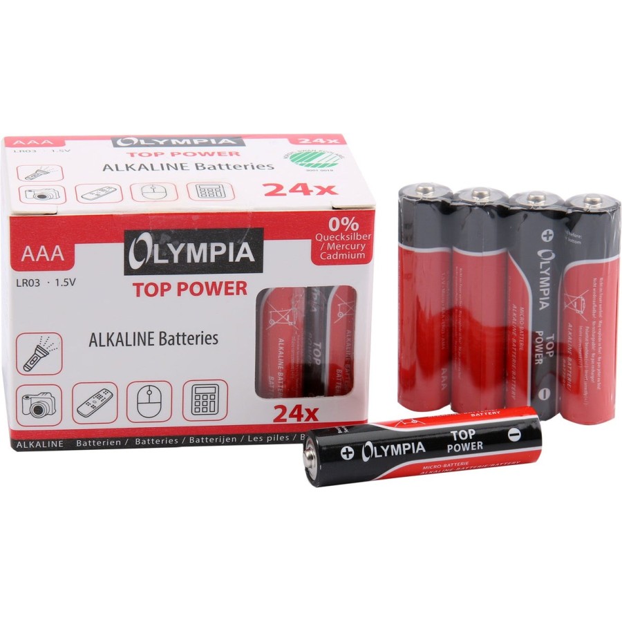Paquete de 24 pilas alcalinas olympia aaa