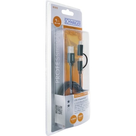Cable multiadaptador usb 3.1 schwaiger usb 3.1 c 1m, sw