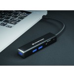 Hub 3.1 usb-c conceptronic donn08 3 puertos usb 3.0 y lector tarjetas sd / microsd
