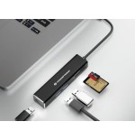 Hub 3.1 usb-c conceptronic donn08 3 puertos usb 3.0 y lector tarjetas sd / microsd