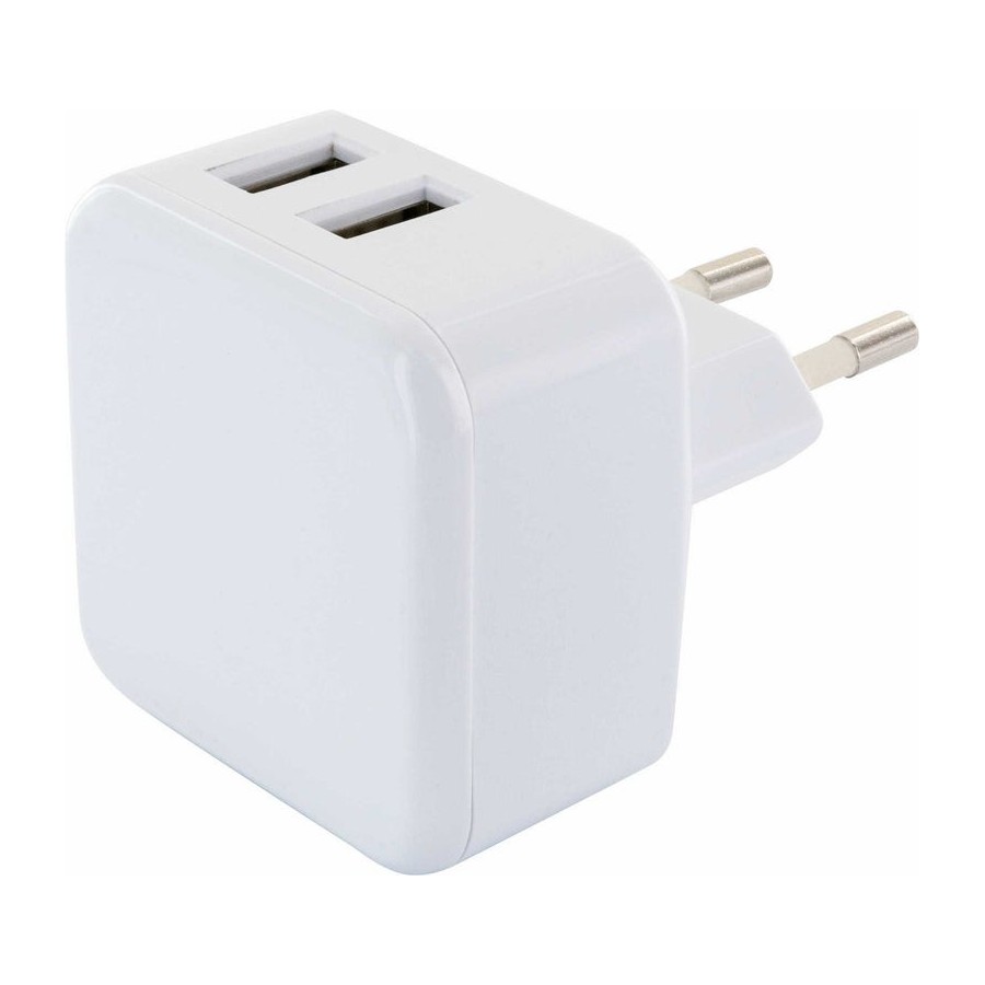 Schwaiger adaptador de carga 230v, 2xusb 2.0 a enchufe 1 x eurost.typc