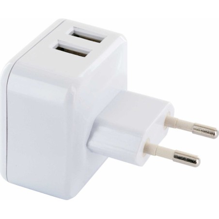 Schwaiger adaptador de carga 230v, 2xusb 2.0 a enchufe 1 x eurost.typc