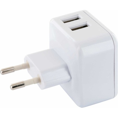 Schwaiger adaptador de carga 230v, 2xusb 2.0 a enchufe 1 x eurost.typc