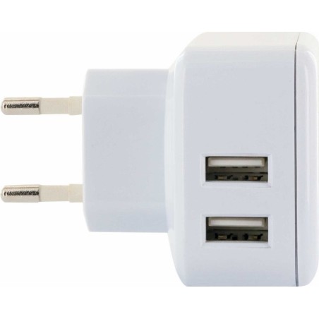 Schwaiger adaptador de carga 230v, 2xusb 2.0 a enchufe 1 x eurost.typc