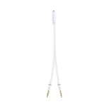 Nanocable cable adaptador audio jack 3.5mm hembra 4 pines a 2x jack 3.5mm macho 3 pines 0.20m - blanco