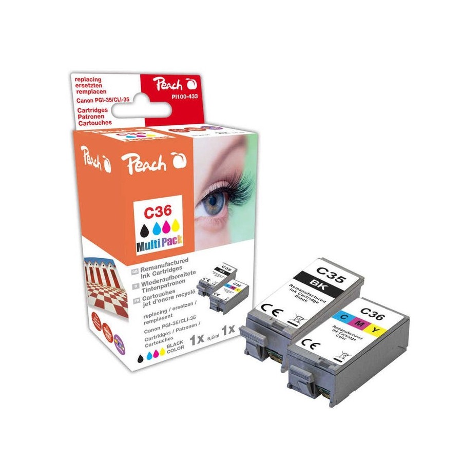Peach tinta compatible canon  pgi-35/cli-36, pea, multi-pack, rem, fw