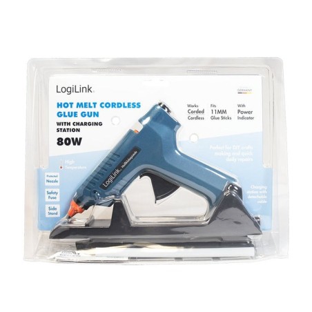 Logilink wz0052 pistola y lápiz de silicona caliente pistola de cola termofusible azul 80 w