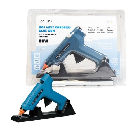 Logilink wz0052 pistola y lápiz de silicona caliente pistola de cola termofusible azul 80 w