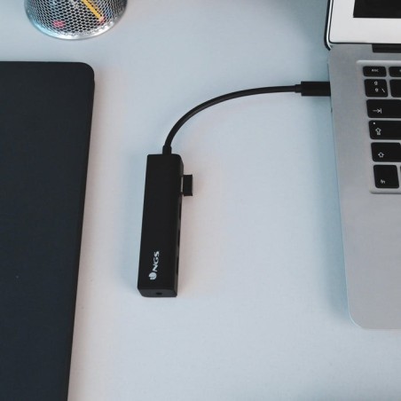 Hub ngs wonderhub4 usb 2.0 type-c 480 mbit/s negro