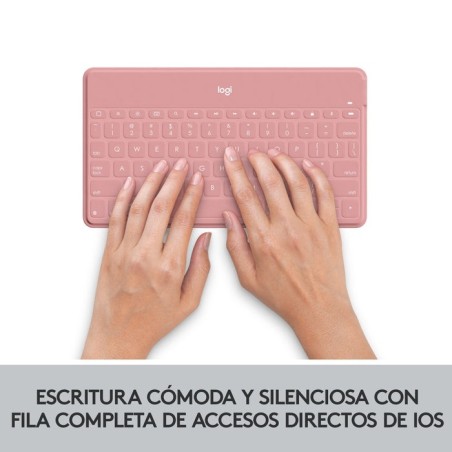 Teclado compacto inalámbrico por bluetooth logitech keys-to-go para iphone rosa