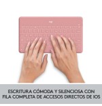 Teclado compacto inalámbrico por bluetooth logitech keys-to-go para iphone rosa
