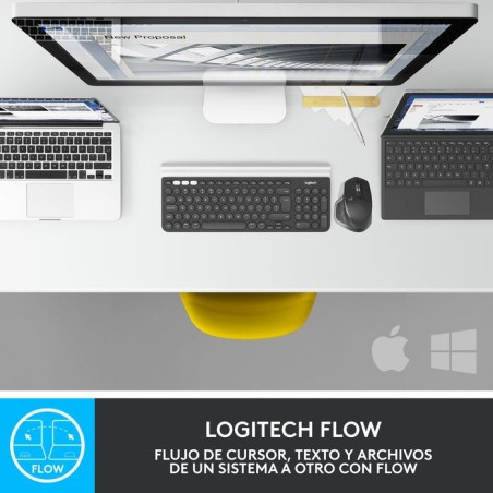 Ratón inalámbrico por bluetooth logitech mx master 2s batería recargable hasta 4000 dpi